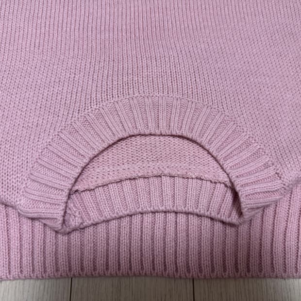 연핑크 라운드넥 니트조끼