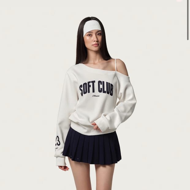 클리시어 25 SOFT line sweatshirt 맨투맨 화이트 