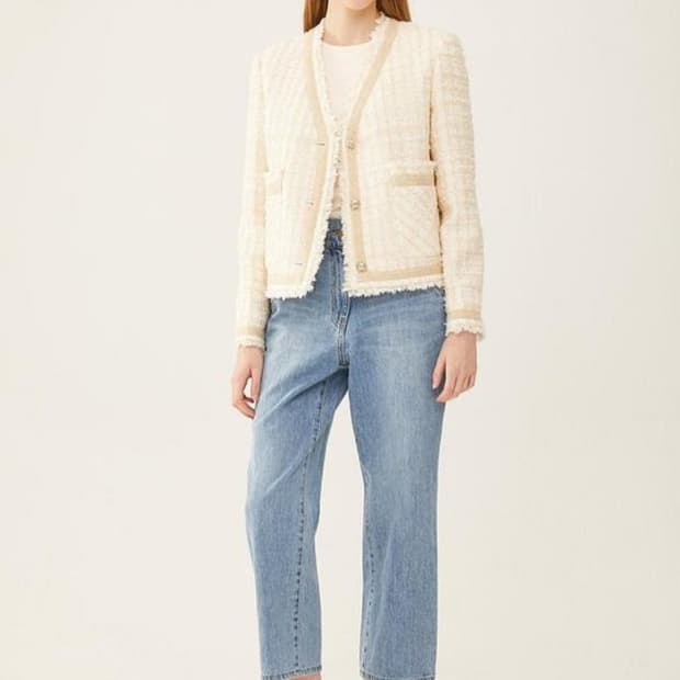 (블랙색상)지컷 트위드자켓 66사이즈