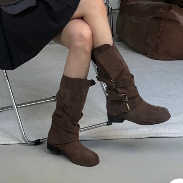 투웨이 버클 부츠 브라운 245