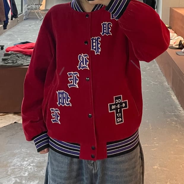 슈프림 올드 잉글리쉬 코듀로이 바시티 자켓 H2337