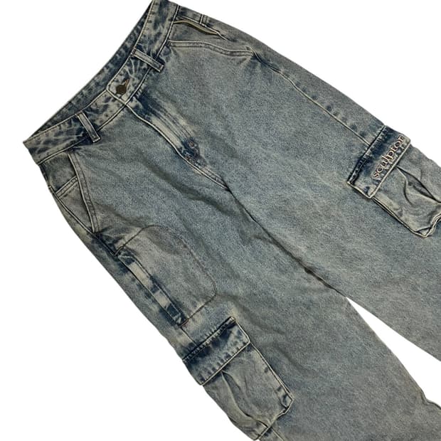 Sculptor 워싱 데님 카고 팬츠 S