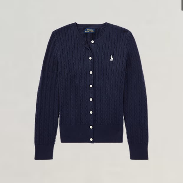 폴로 랄프 로렌 여성용 케이블 니트 가디건