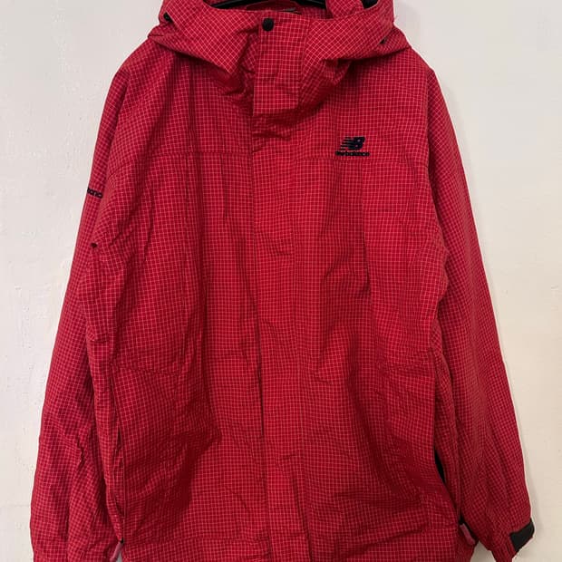 뉴발란스 레드 체크 바람막이 95 (실측 남성100)