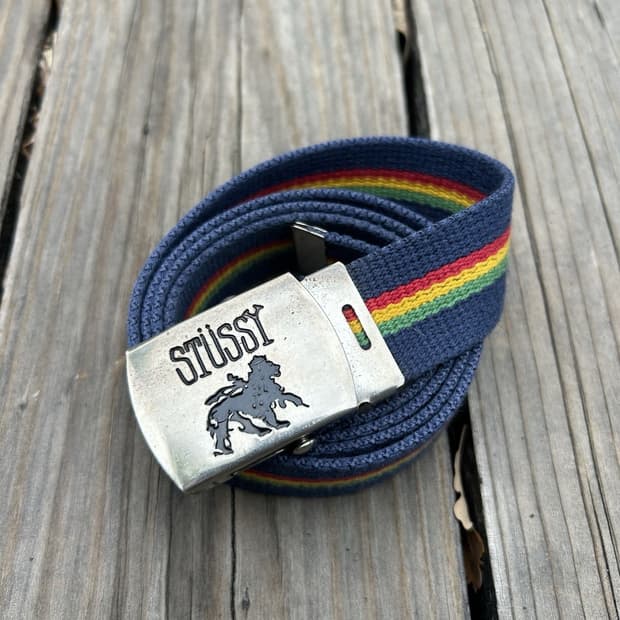 90s 스투시 라스타 라이온 벨트