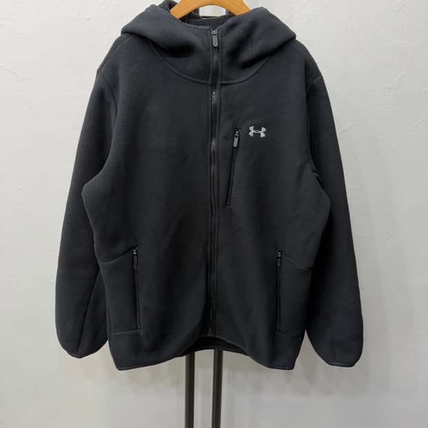 정품) 언더아머 블랙 플리스 자켓 L
