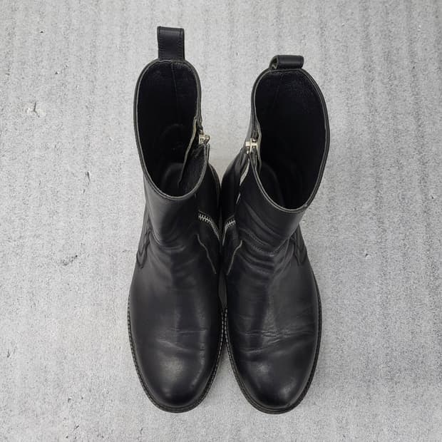 라메르마메종 블랙 가죽 앵클 부츠 270mm