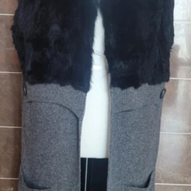 👠여성55-66사이즈👠 토끼털 니트조끼