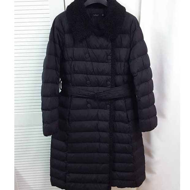 질스튜어트 뉴욕 여성 벨티드 구스다운 패딩 코트 블랙