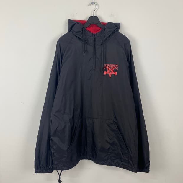 트레셔 Thrasher 스케이트 풀오버 아노락 바람막이 XL