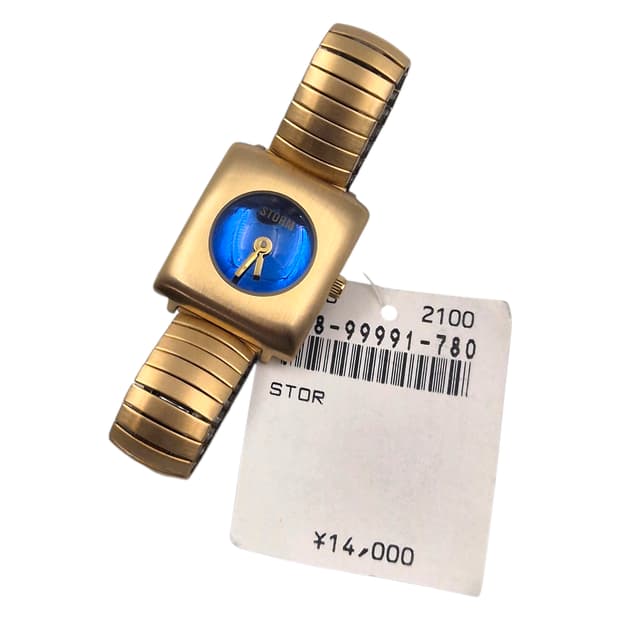 90s 영국 스톰 아쿠아 스퀘어 반구 팔찌 시계