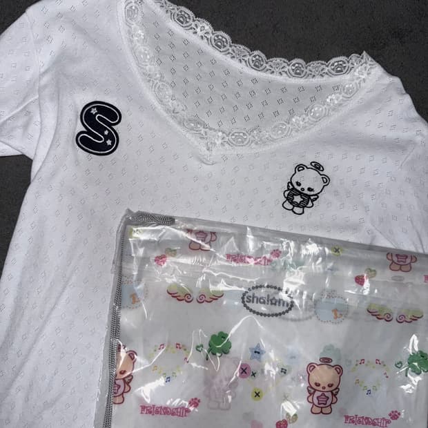 샬롬클럽 7부 버디 레이스탑 화이트 + 버디 짐색 세트