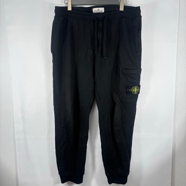 (23SS)스톤아일랜드 코튼 플리스 카고 팬츠 블랙XL
