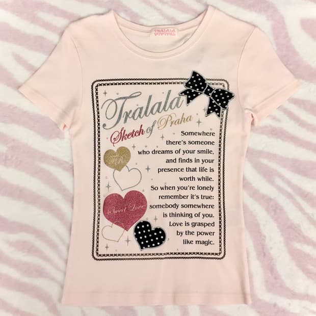 트랄라라 연핑크 레터링 반팔티셔츠 히메갸루 리즈리사 핀터레스트
