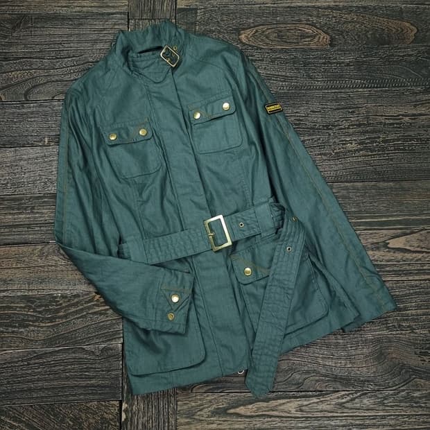 [바버] 인터네셔널 모직 혼방 벨티드 라이더 자켓 P01256