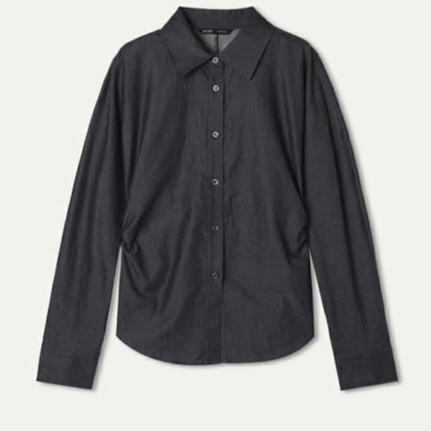 [새상품]미쏘 셔링 블라우스_MIWBLFT01B