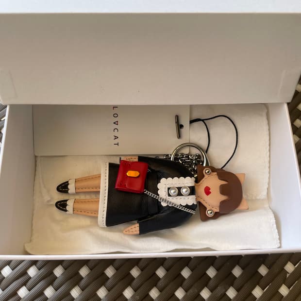 (매장 풀셋!신품)러브캣 가죽 뿌피 백참 키링