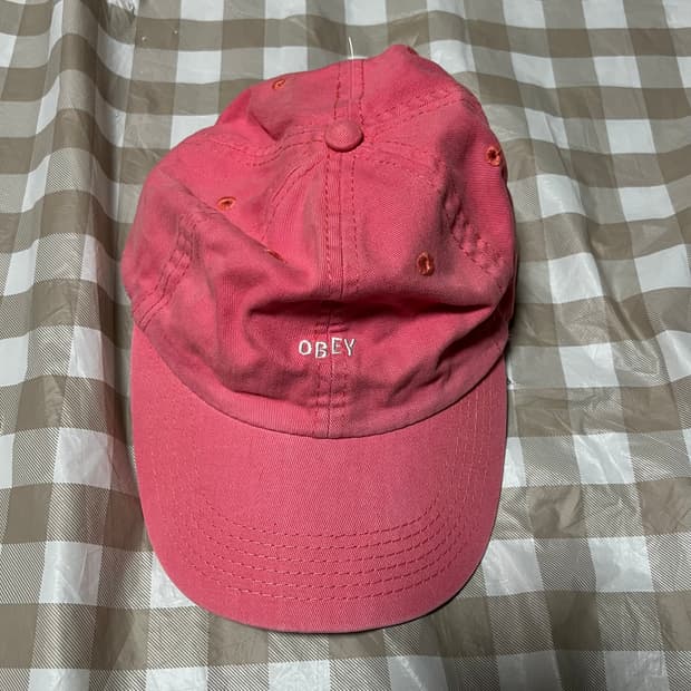 오베이 OBEY 핑크 볼캡 모자 분홍 빈티지 스트릿