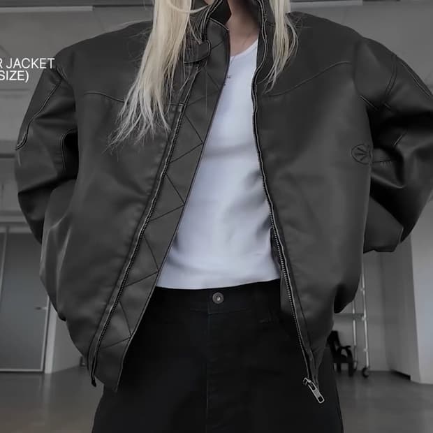 ERTR Vintage Leather Biker Jacket 이알티알