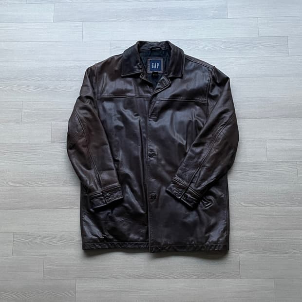 90s 올드갭 레더 카코트 브라운 gap carcoat