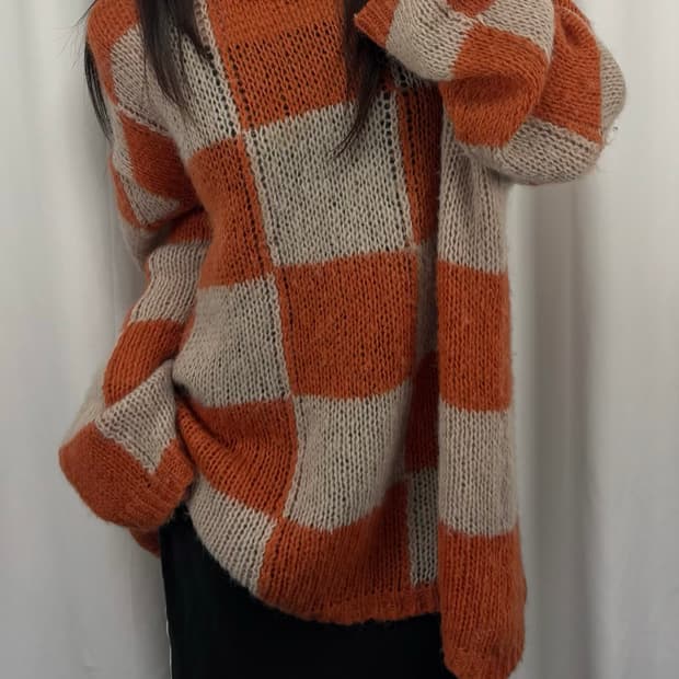 더오픈프로덕트 체커보드 니트