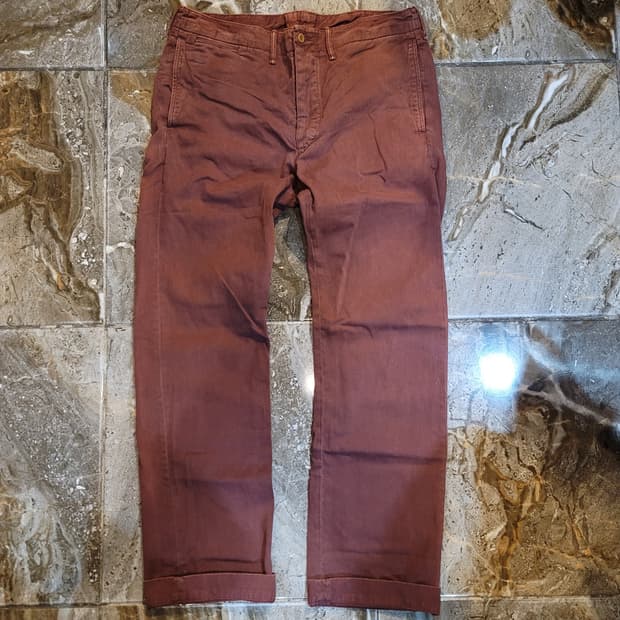 더블알엘 버건디 치노팬츠 