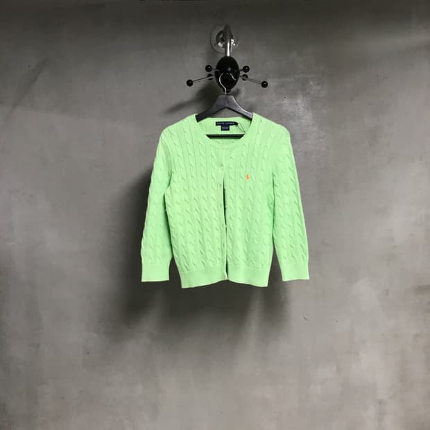 폴로 랄프로렌 케이블 니트 가디건 그린 L(W)