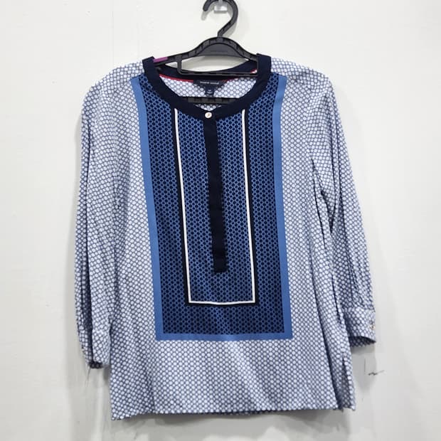 [S] 타미힐피거 찰랑이는 보헤미안 핀턱 7부 블라우스