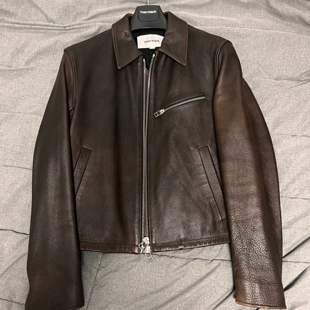 (M) 토니웩 24fw 브라운 레더 자켓