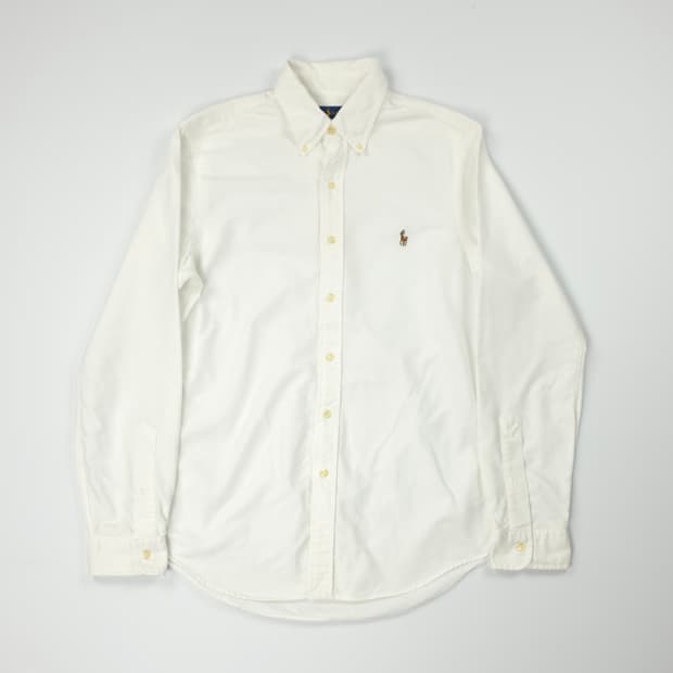 폴로 랄프로렌 슬림핏 코튼 셔츠 화이트 (M)