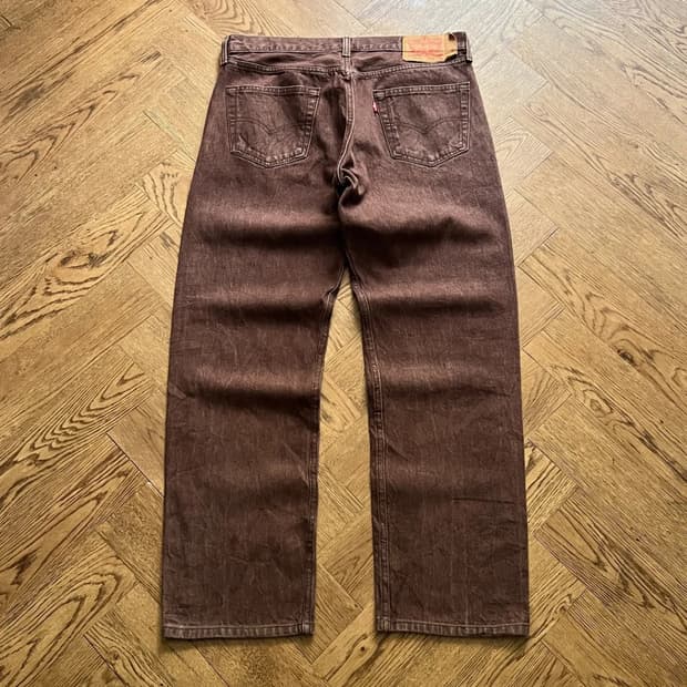 [36]리바이스 501 빈티지 워싱 다크브라운 데님 팬츠