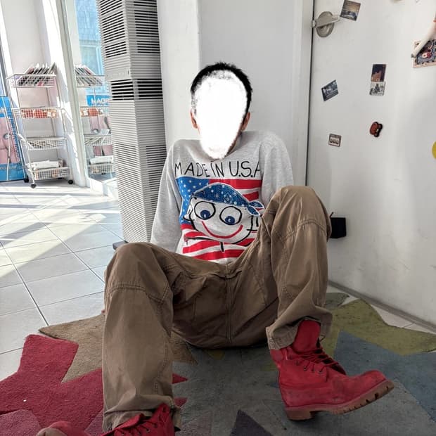 피조물 빈티지 USA 맨투맨 약기모