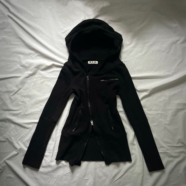 d.i.a 다이아 사선 아카이브 터틀넥 투웨이 후드집업 자켓 락시크 펑크