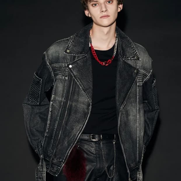 메종미네드-SENSUAL DENIM RIDER JACKET BLACK/M