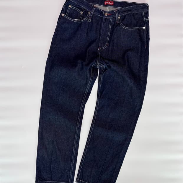 듀시스(Deuces) 화이트 스티치 생지 데님 팬츠