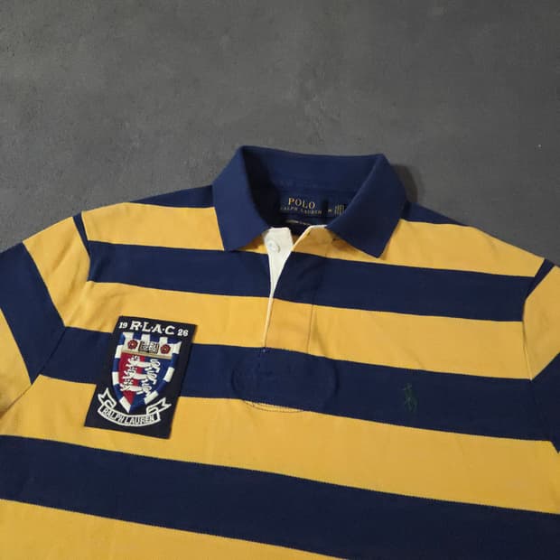 폴로 스트라이프 럭비 반팔 티셔츠 M 커스텀핏