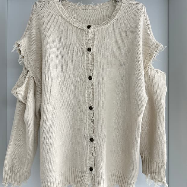 [일본구매] 여성 컷아웃 니트 가디건