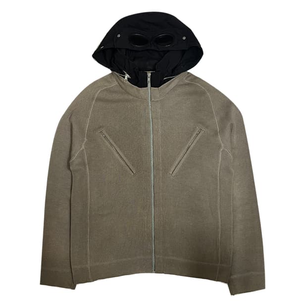 CP컴퍼니 고글 후드 니트 집업 자켓 100