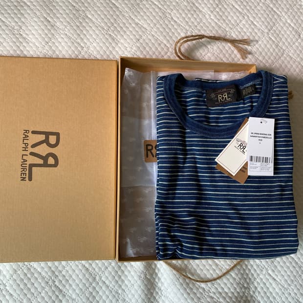 RRL 인디고 스트라이프 저지 티셔츠 L size