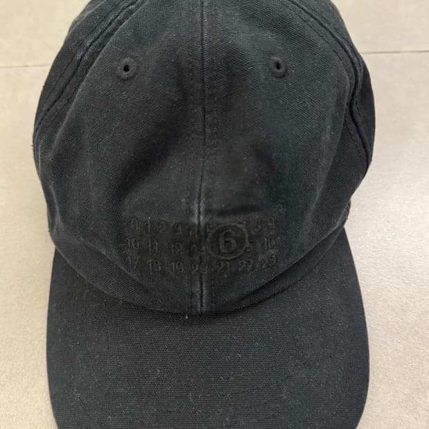 MM6 메종마르지엘라 넘버링 워시드 캔버스 모자 사이즈L