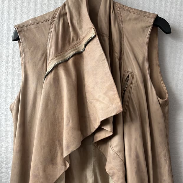 릭오웬스 하이넥 가죽 베스트