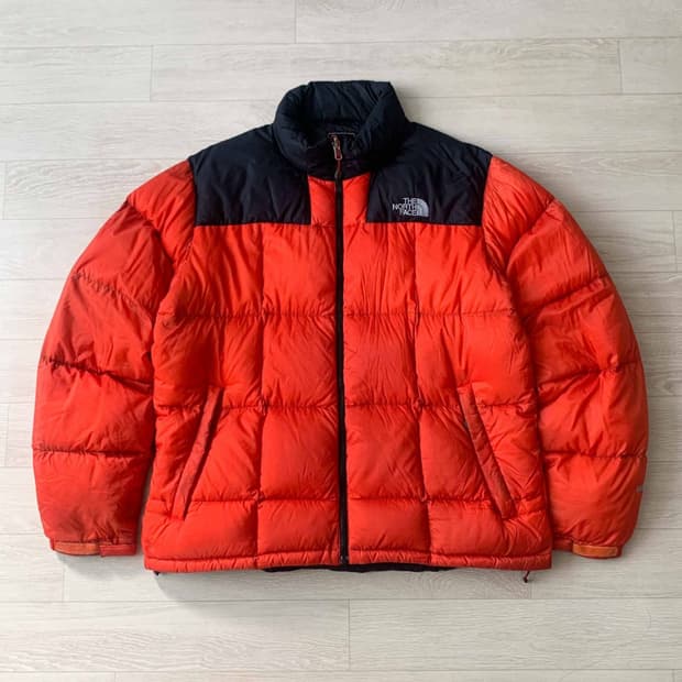 노스페이스 800 구스 다운 패딩 오렌지 XL