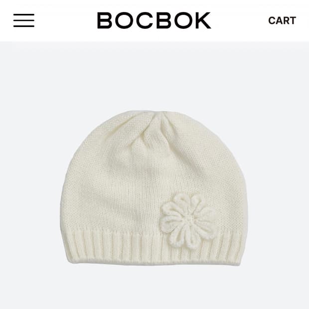 BOCBOK 복복 코사지 니트 비니 아이보리 corsage beanie