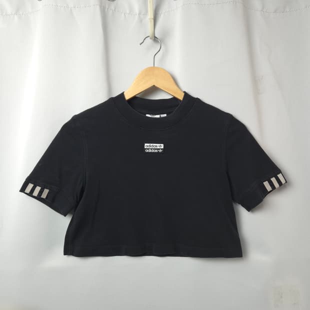 여XS-S 아디다스 크롭 반팔티셔츠