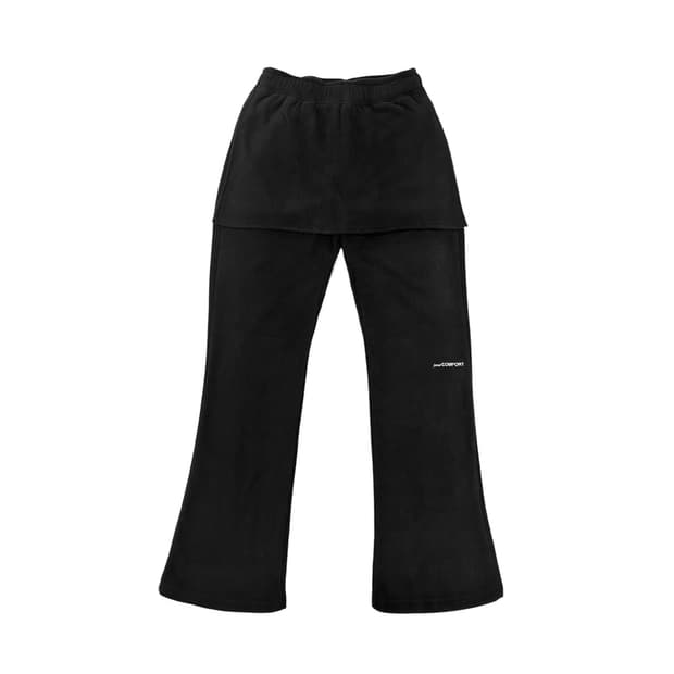 지초이 컴포트 24-006 플리스 슬림 레이어드 팬츠 (30cm) 블랙