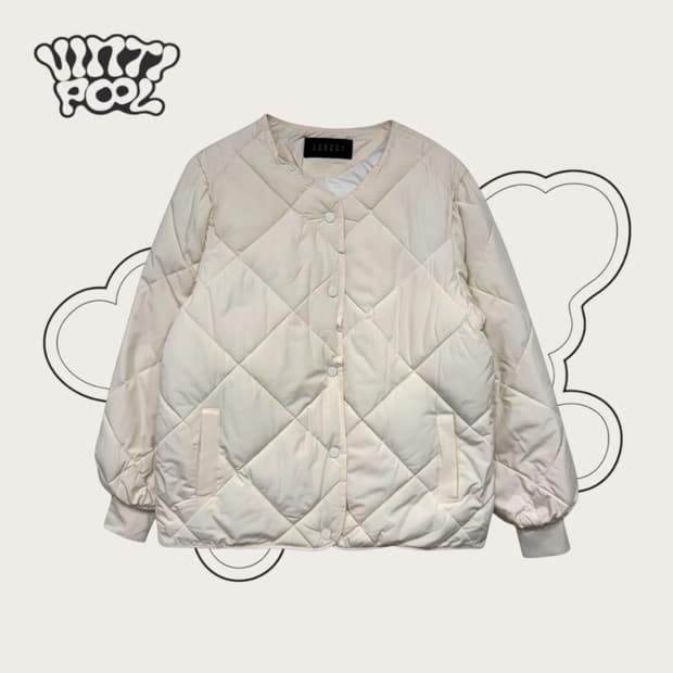 TANKUS 탱커스 아이보리 퀼팅 자켓 경량패딩 (W)