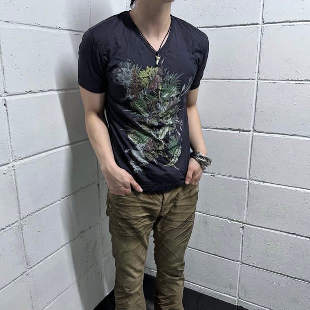 Rielabo flower printing short sleeve