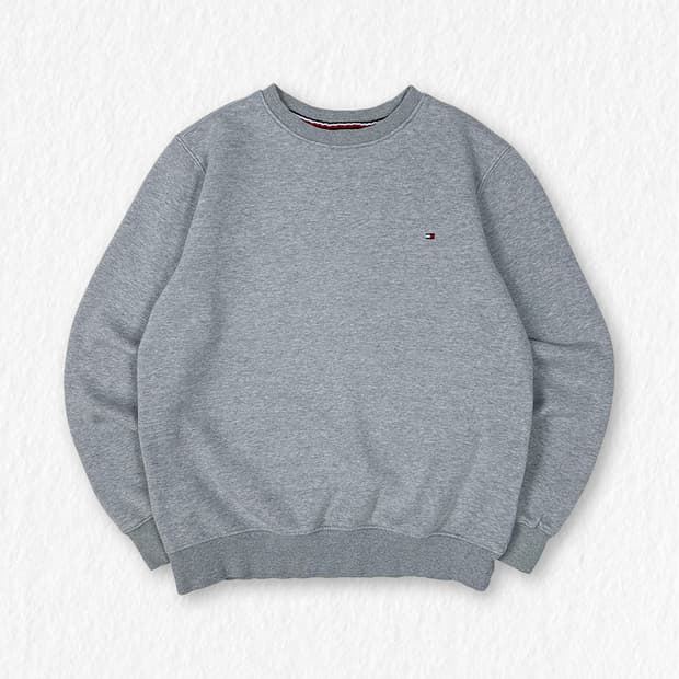 타미힐피거 기모 맨투맨 그레이