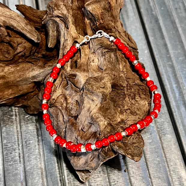실버 비즈 팔찌 인디언주얼리 네이티브아메리칸