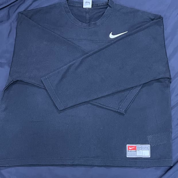 나이키 x 스투시 롱슬리브 탑 블랙(L)